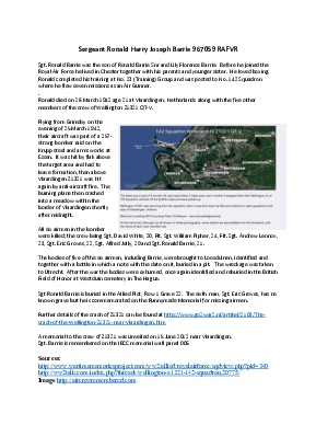 A preview of a PDF biography for Barrie, Ronald Harry Joseph